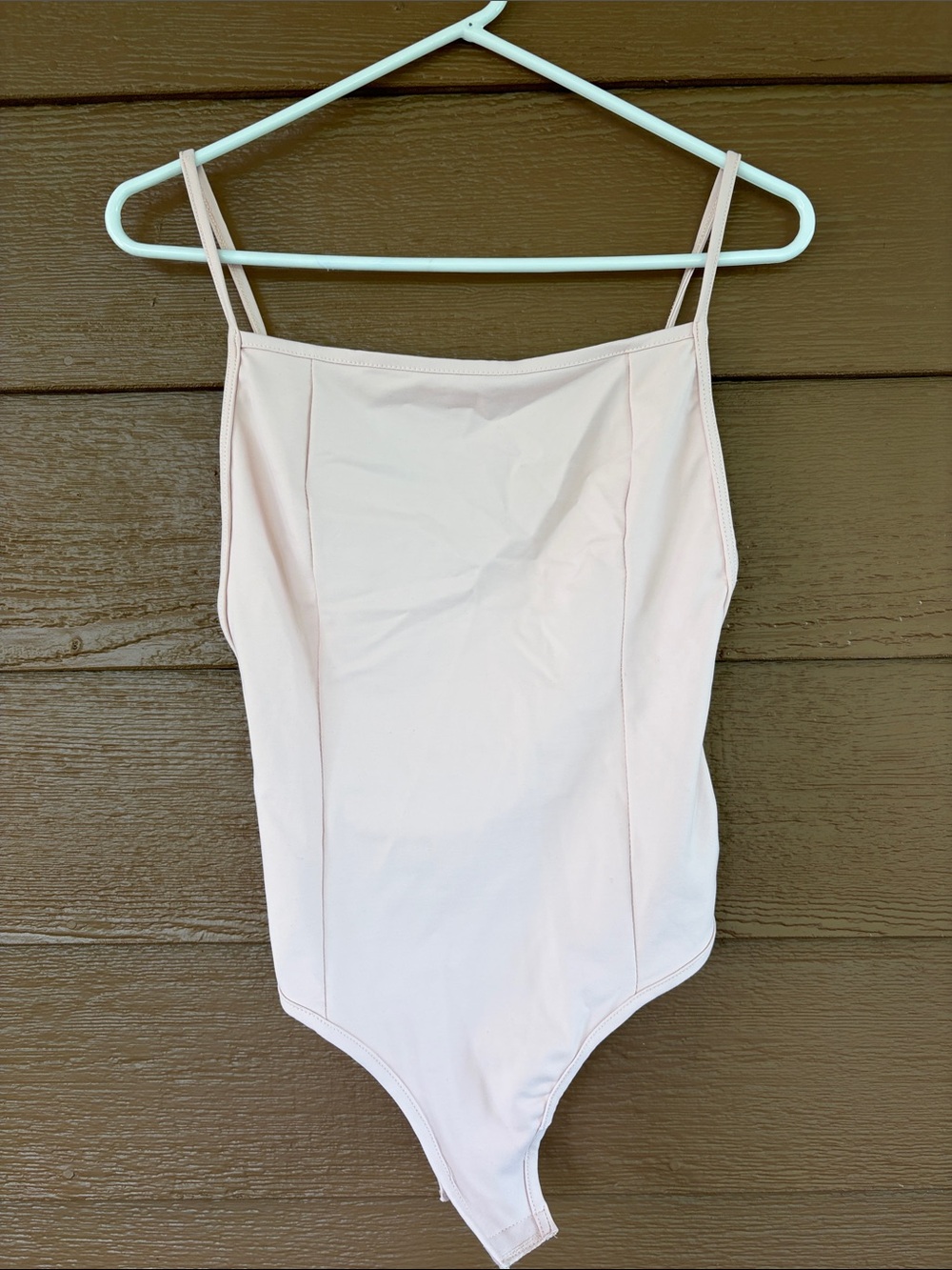 Free People NWT Light Pink Square Neck Bodysuit -Sz S
